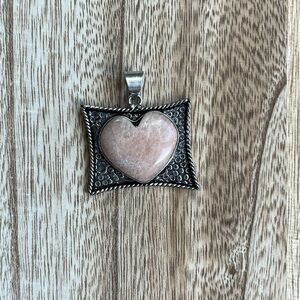 Pink Amazonite Heart Pendant